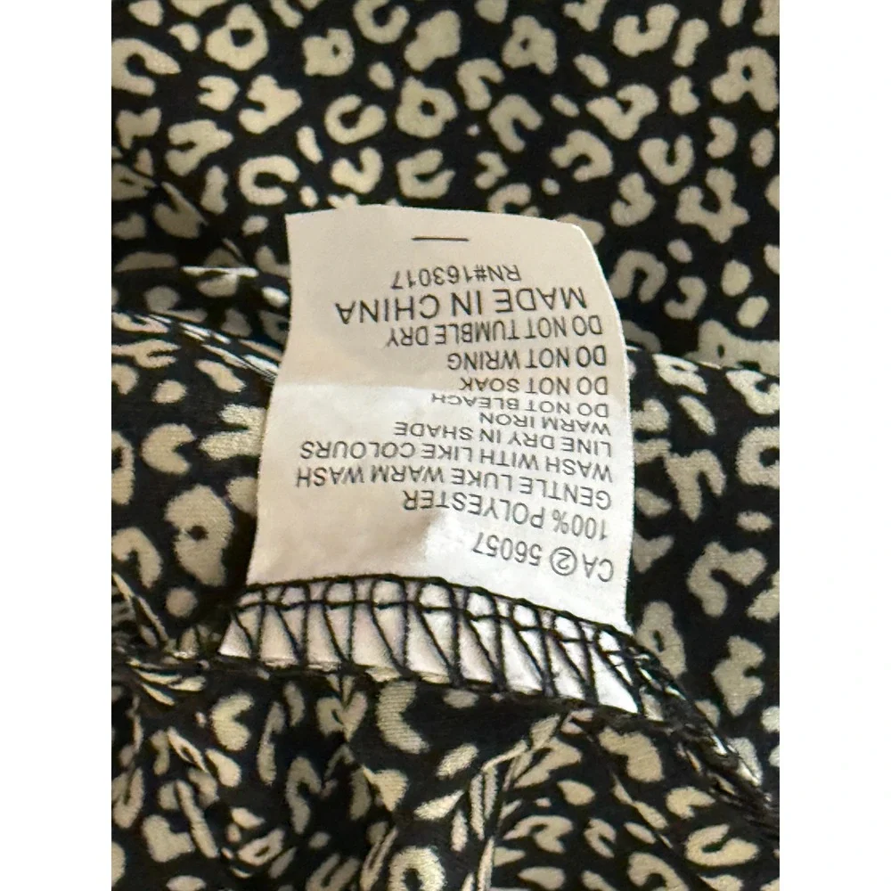 Princess Polly Black White Cropped Balloon Sleeve Peplum Tie Front Blouse size 0